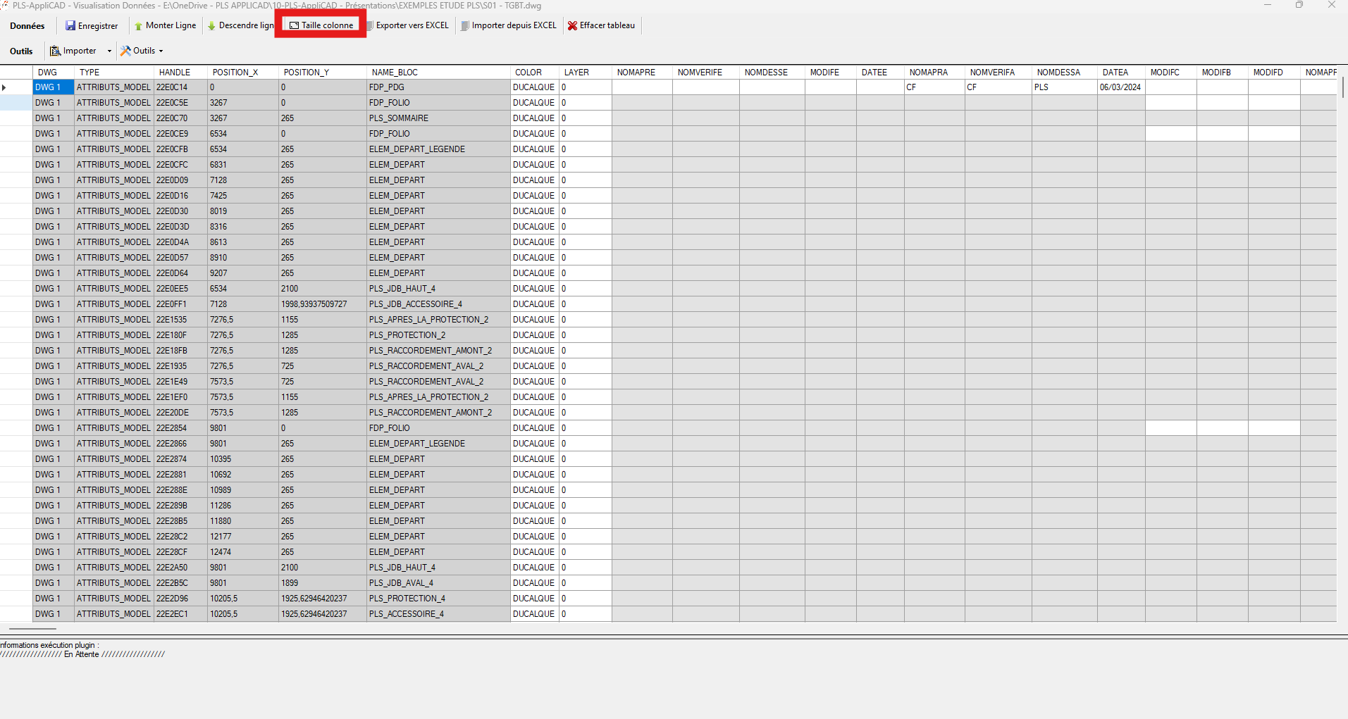 Ajustement automatique de la largeur des colonnes