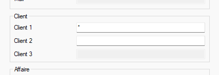 Champ affiché avec une étoile indiquant plusieurs valeurs différentes