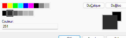 Application de la couleur 251 (gris) aux éléments du modèle